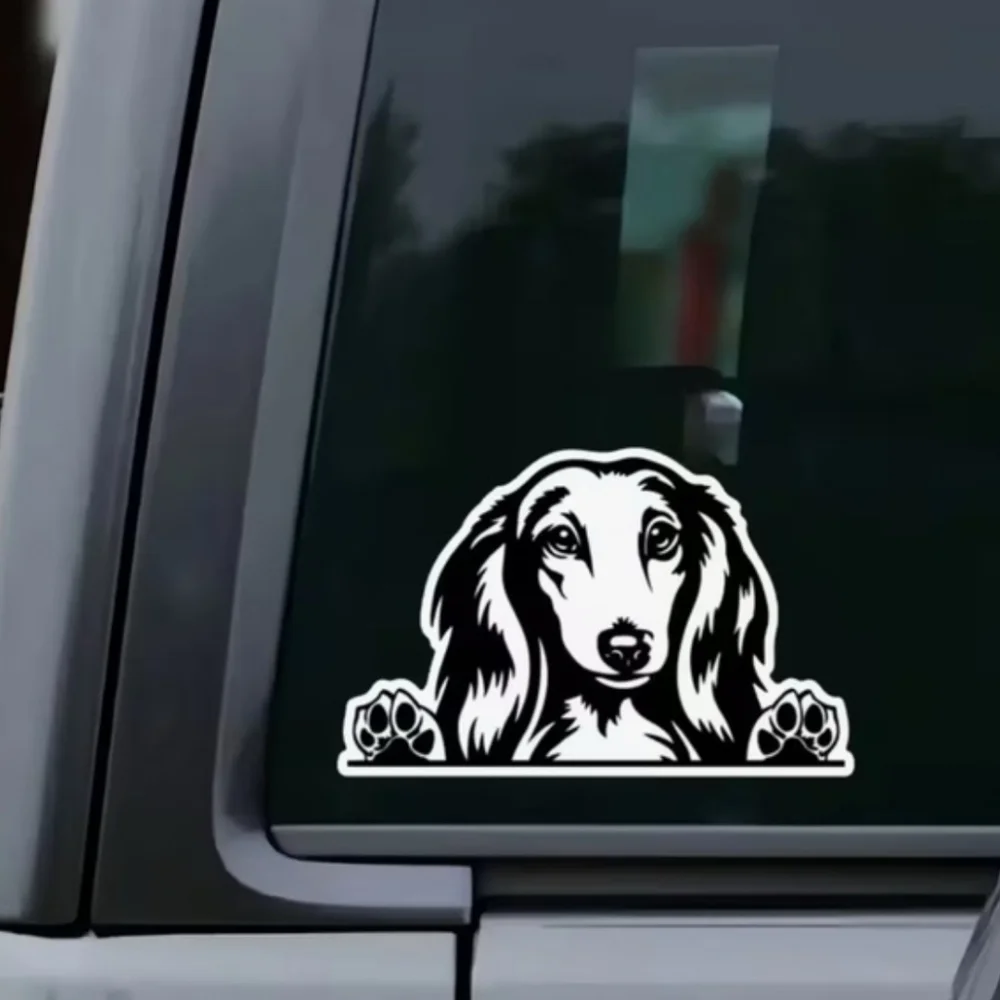 Dachshund Long Haired Breed Vinyl Graphic Auto Wall Laptop‎ Decal Animal Sticker